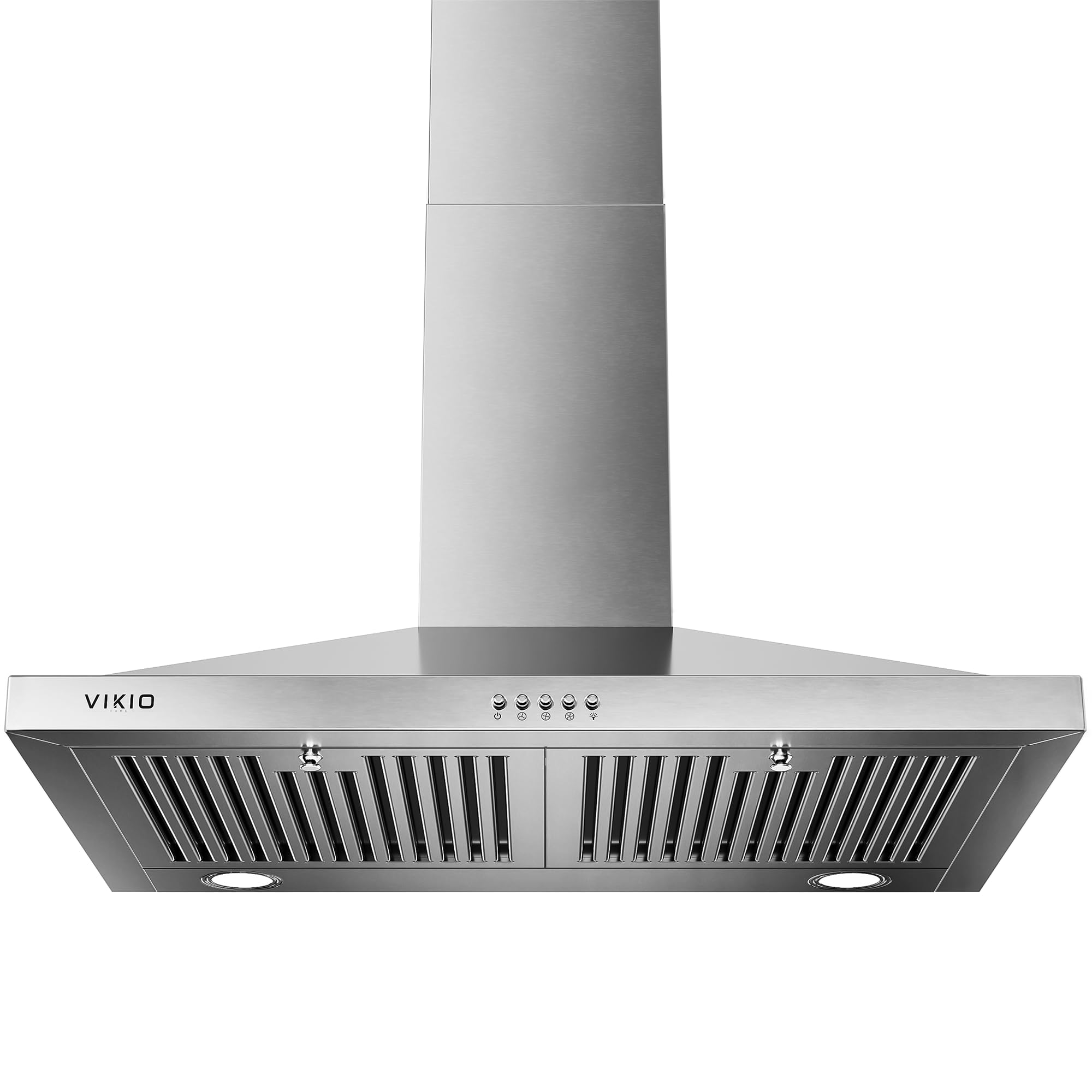 30 Inch Wall Mount Range Hood, 450 CFM Stainless Steel Kitchen Vent Hood, Convertible Ducted/Ductless with Charcoal Filters, Baffle Filters & Dual LED Lights - 1