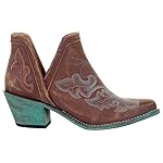 Corral Boots Women's Q0099 Leather Embroidery Snip Toe Western Casual Cowgirl Shoes, Cognac, 9.5