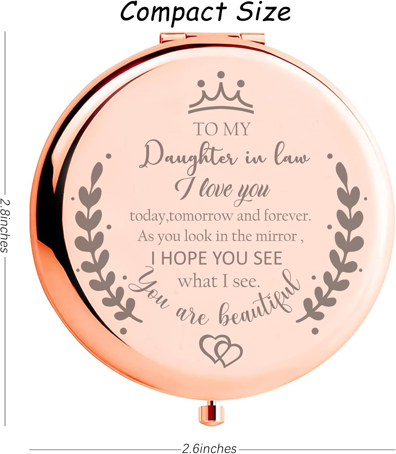 Soulpetals Daughter in Law Gifts Compact Mirror for Daughter in Law Gifts from Mother in Law for Wedding Day Birthday Christmas