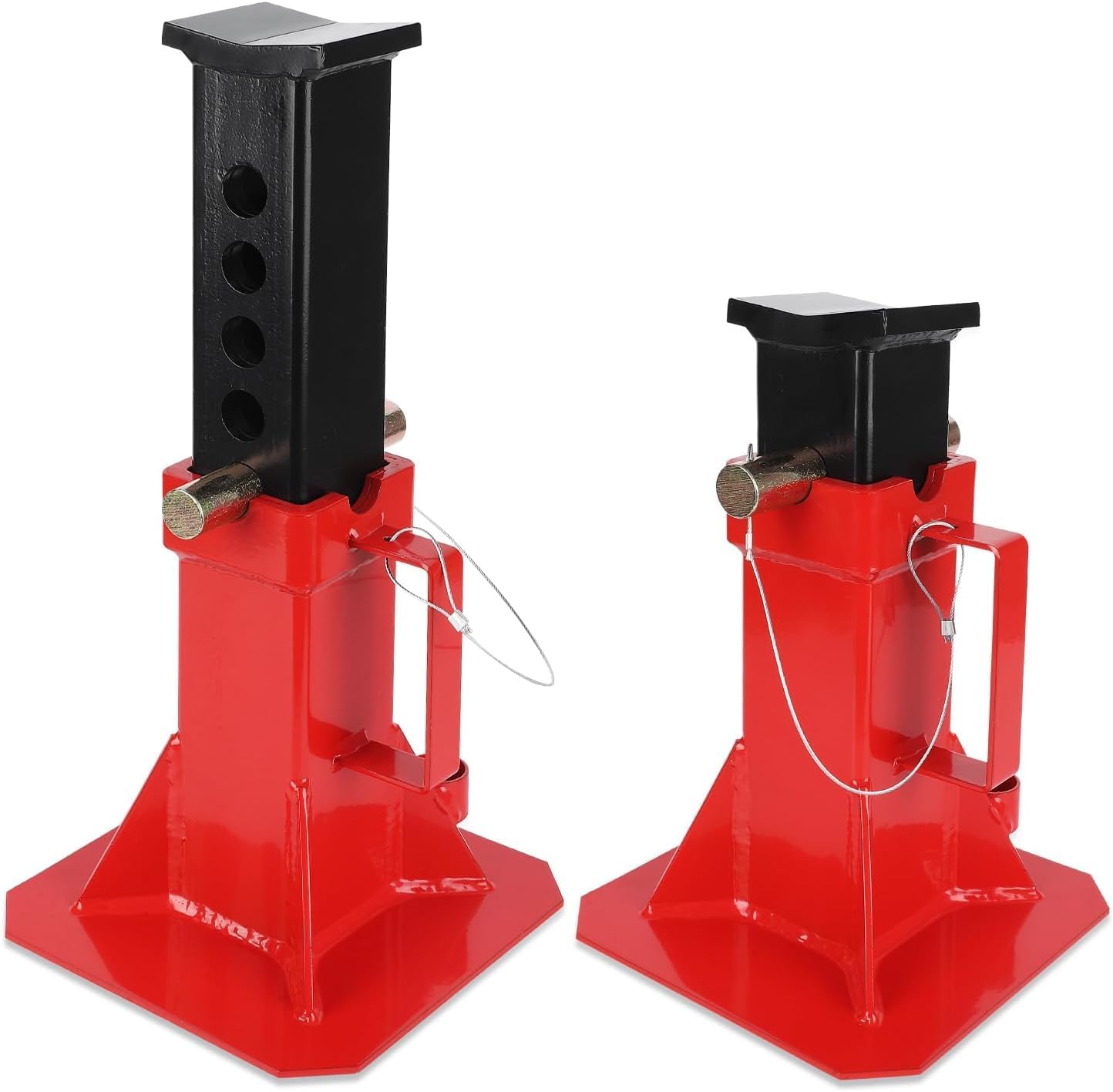 Heavy-Duty Jack Stands for Trucks: 11''-18'' Adjustable Height, 12Ton Capacity Folding Steel Stand | Carbon Steel Construction, Portable Legs for Automotive & Industrial Projects