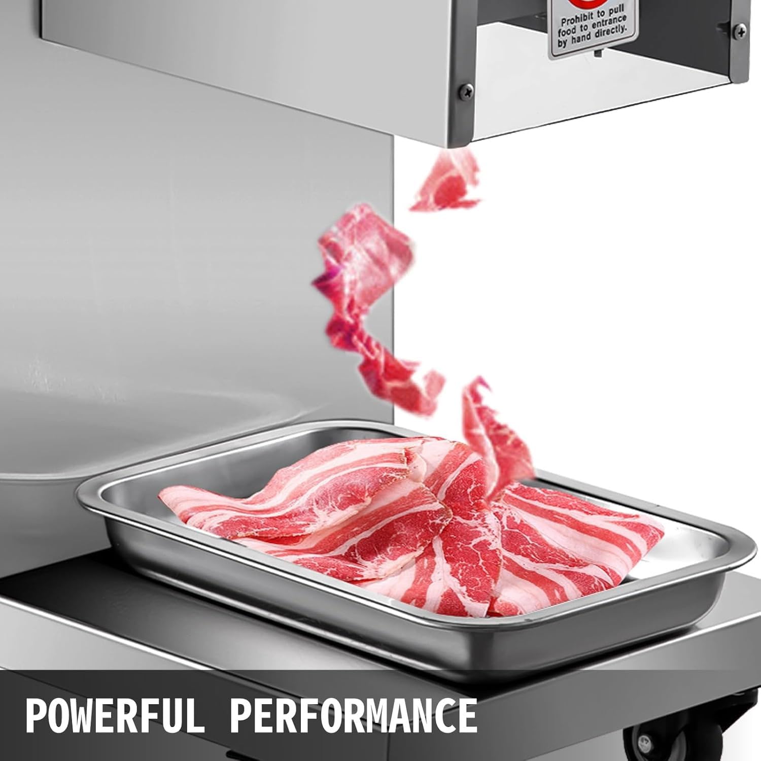 Cortadora de Carne Comercial de Acero Inoxidable, picadora de Alimentos eléctrica móvil de 750 W con Cuchilla de 3,5 mm, 180 kg/h, 190 RPM, cortadora automática de Verduras pa,