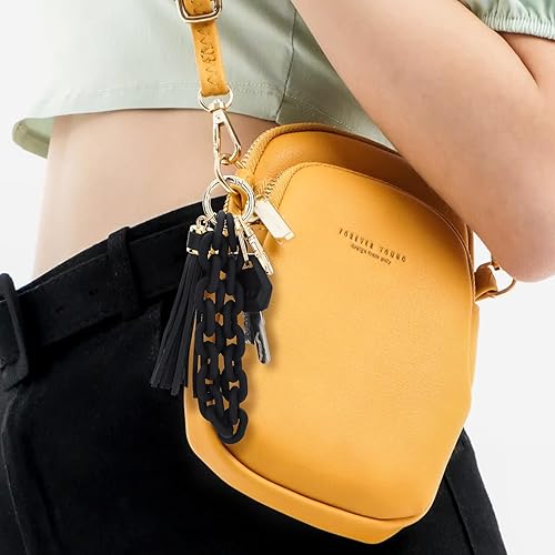 Vista 3 de SAVORI Llavero de pulsera, llavero con cadena de eslabones y llavero lindo bohemio moderno para automóvil