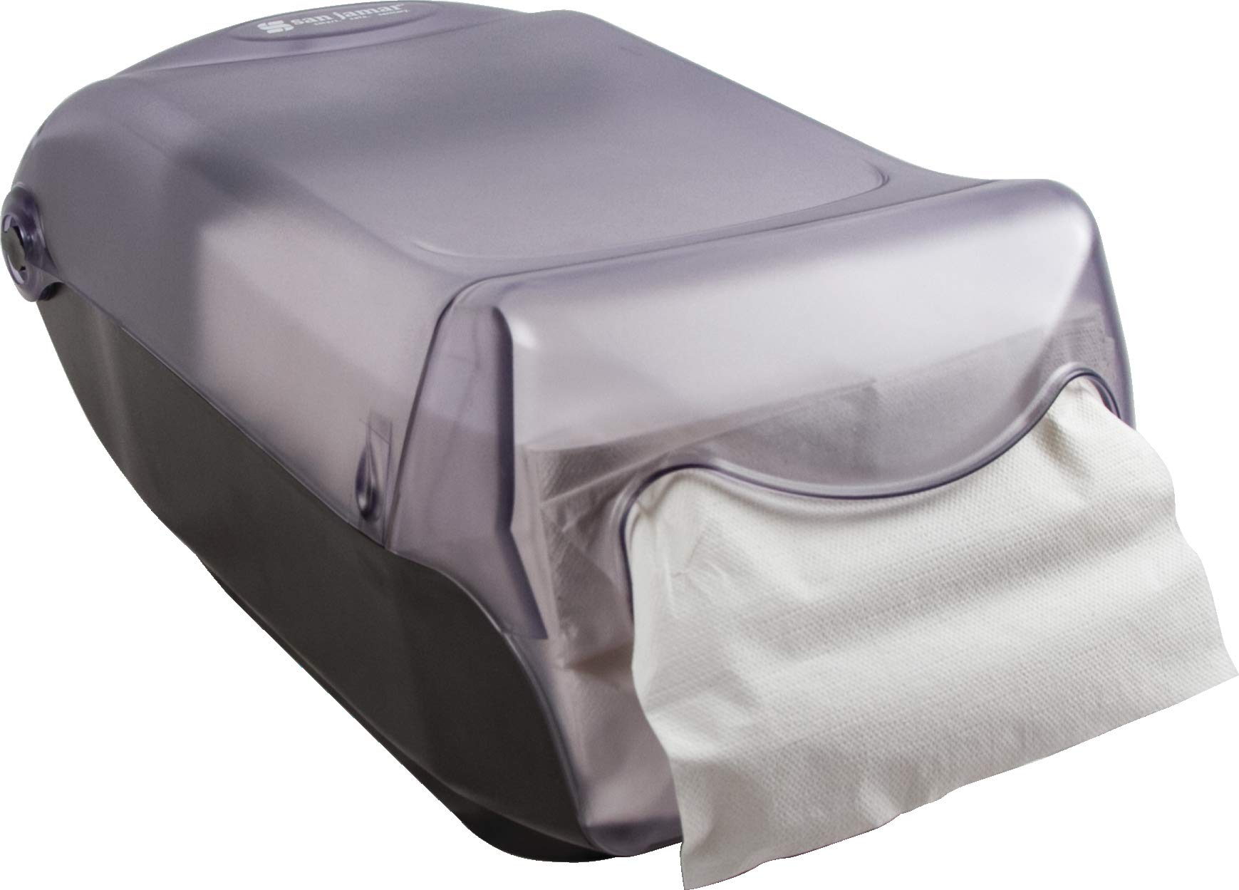 San Jamar h5003cl Venue Countertop Dispensador de servilletas, Interfold, Capacidad de 550 +, 184 mm H x 203 mm W x 400 mm, D, Transparente