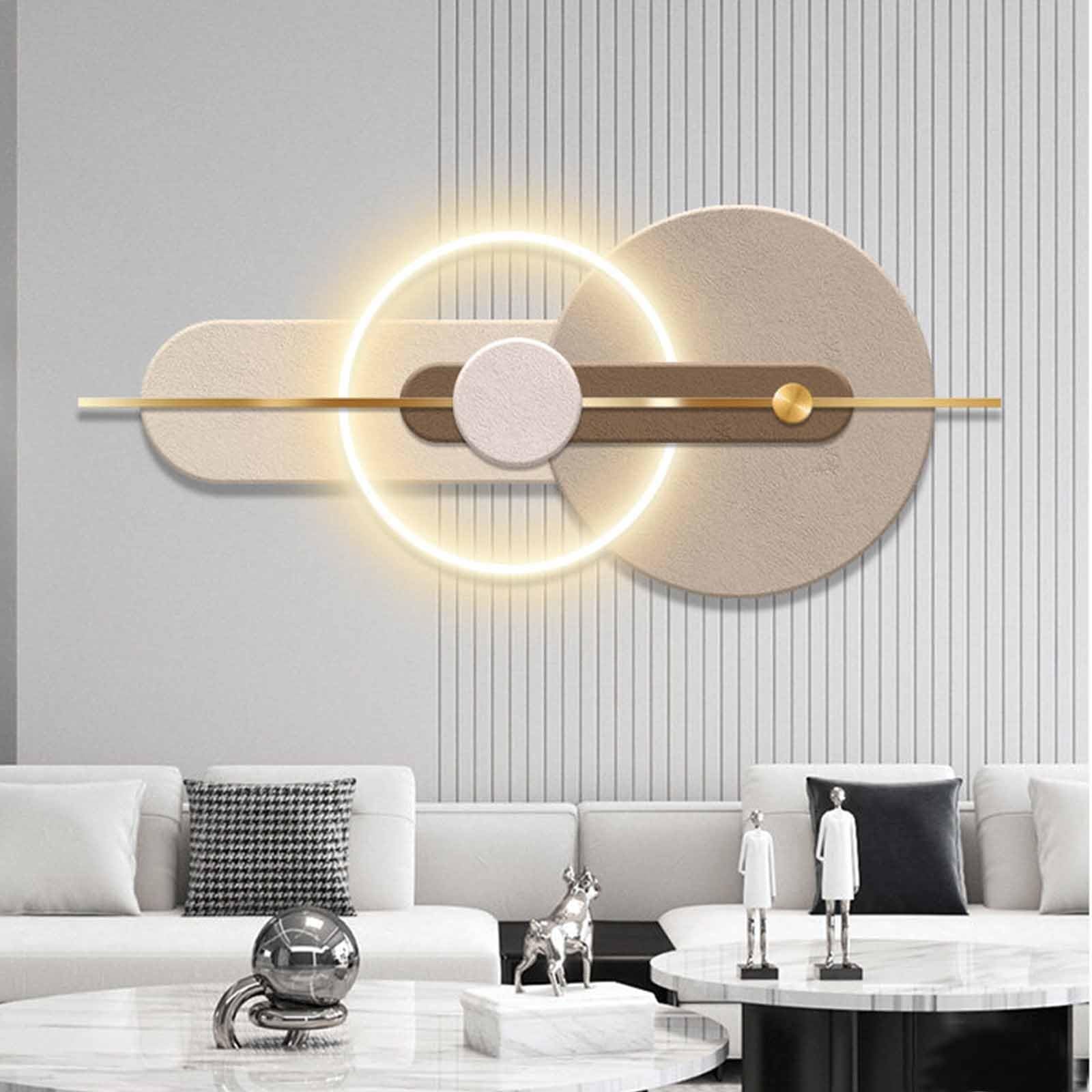 YDAECKRYVB 3D Sandstone Wall Art With Warm LED Lights – Circular Sandstone Wall Sculpture – Large Plug-in 3D Wall Decor – Wall Art Suitable For Living Rooms And Bedrooms(A,140 * 60cm/55.1 * 23.6in)
