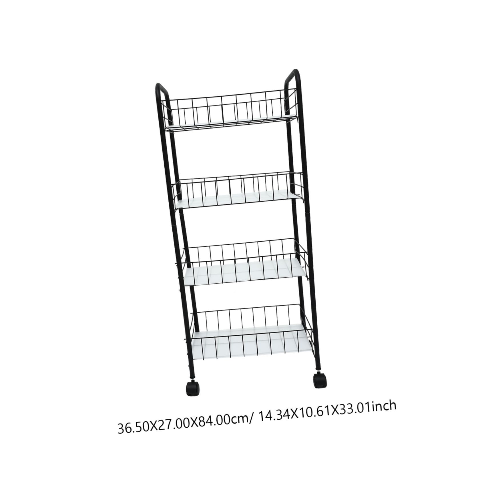 ABOOFAN Carrello Portaoggetti Nero A 4 Ripiani Mobile Per La Casa Per La Cucina Per Il Bagno Robusto in Acciaio Carbonio