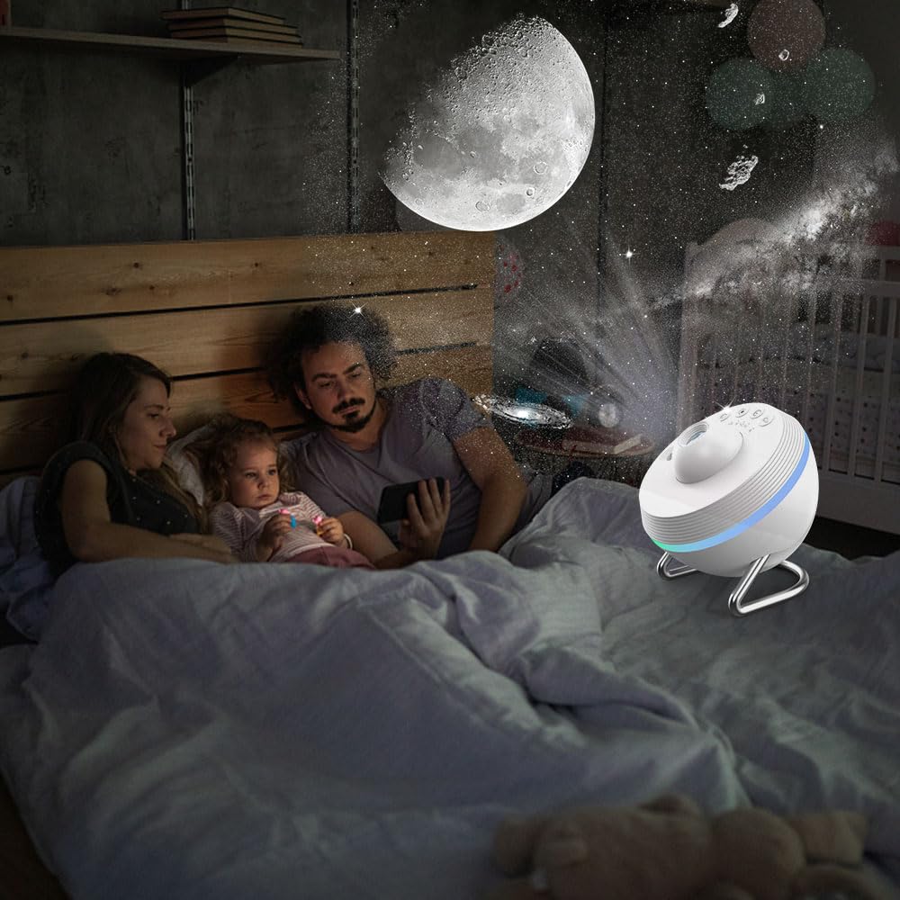 Sternenprojektor, Rusoso Galaxy Projektor, 13-in-1 Sternenplanetarium, Sternenhimmel-Nachtlicht, 360° Drehung, für Kinder Weihnachten und Halloween, Timing, Silent Design,