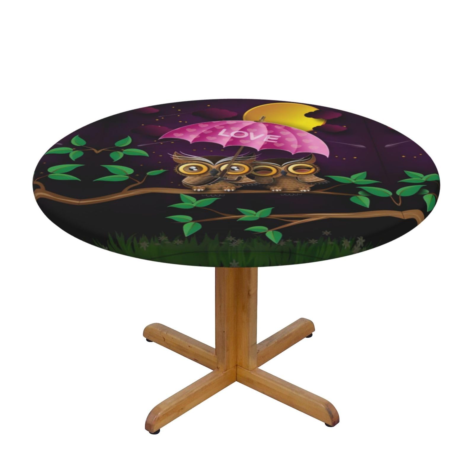 ZQYTGFDC Owl M Decorative Round Tablecloth Waterproof Anti Stain Oil Proof Size for 40 50 inch