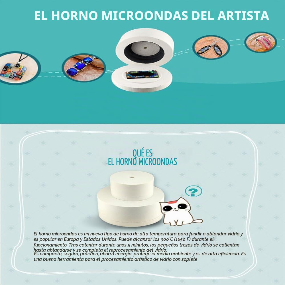 Gran kit de horno de microondas para fusión de vidrio, juego de 3 piezas