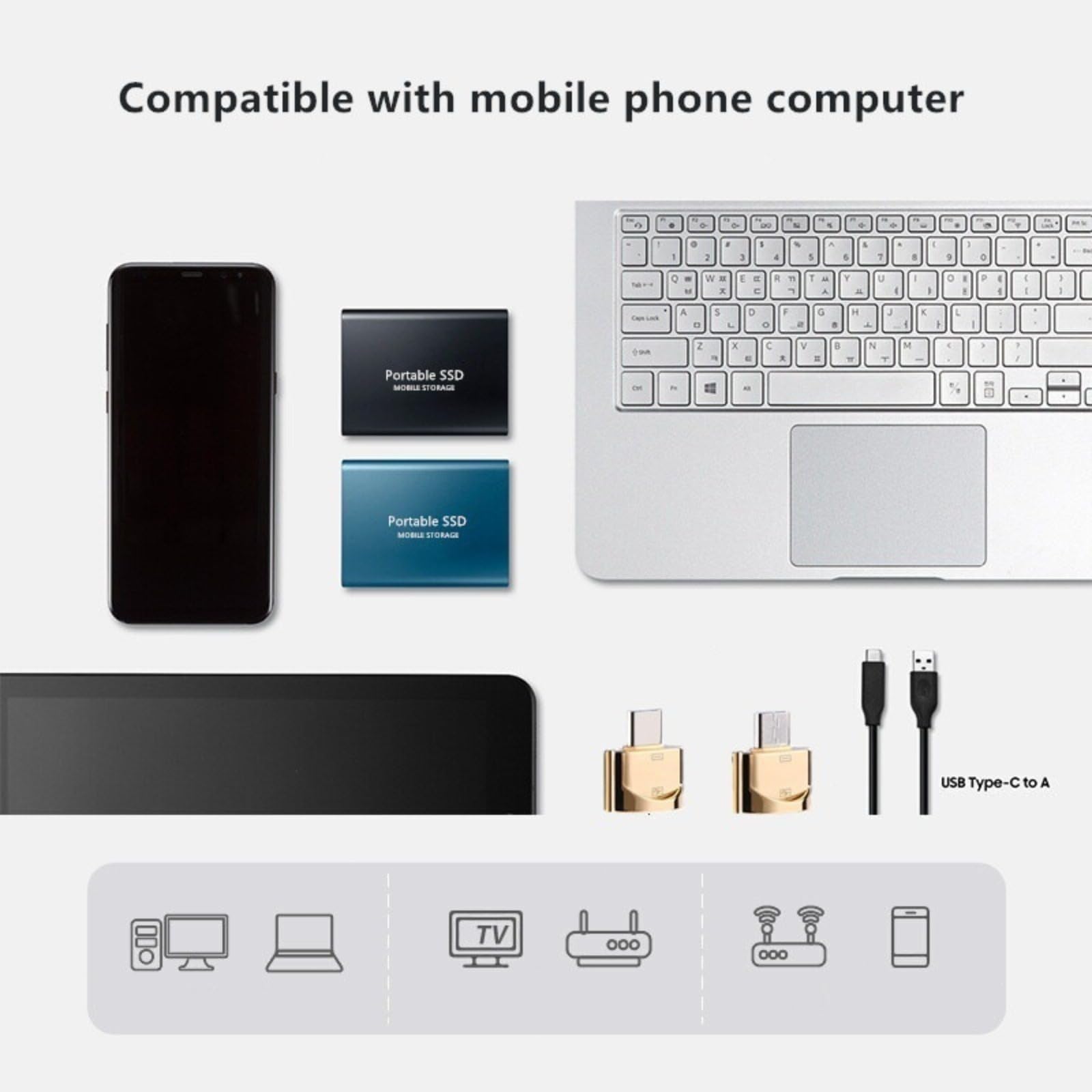 Disco duro externo portátil de alta capacidad y alta velocidad, ultradelgado y a prueba de golpes, disco duro USB 3.0 de transferencia de datos de alta velocidad, disco duro externo de gran capacidad
