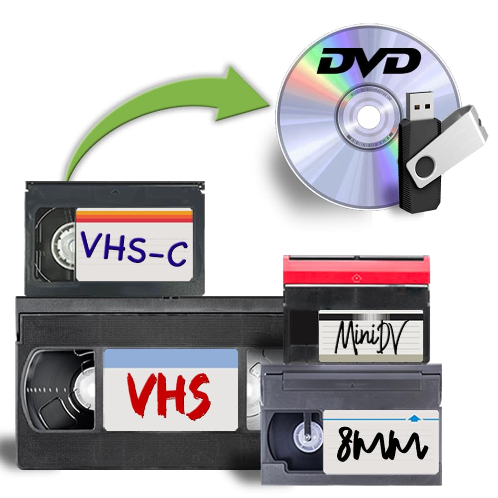 EBi　Dio Mio　VHS Video Tape Transfer Service (VHS, VHS-C, 8mm, Hi8, Video 8