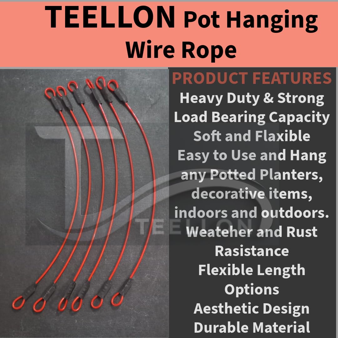 TEELLON Pot Hanging Wire - 6 Pack, 6 Feet -6