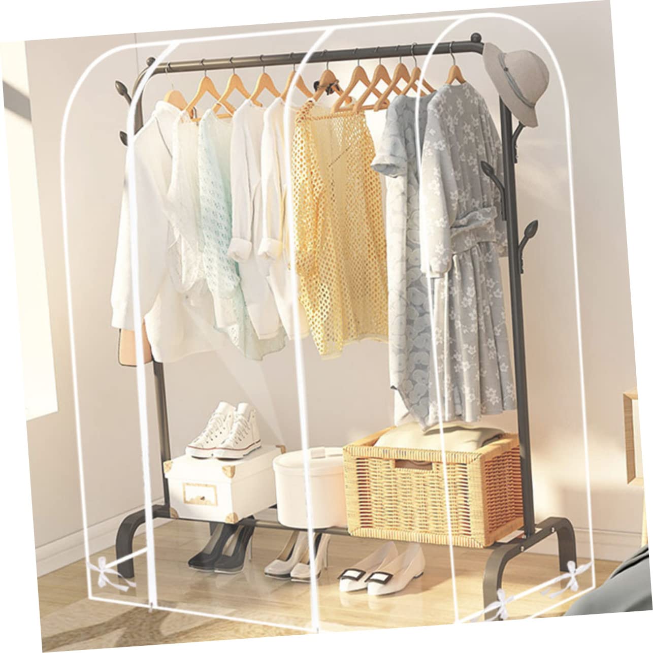 Gatuida Funda Protectora Transparente para Perchero de Ropa y Prueba de Polvo Material Peva Resistente para Dormitorio y