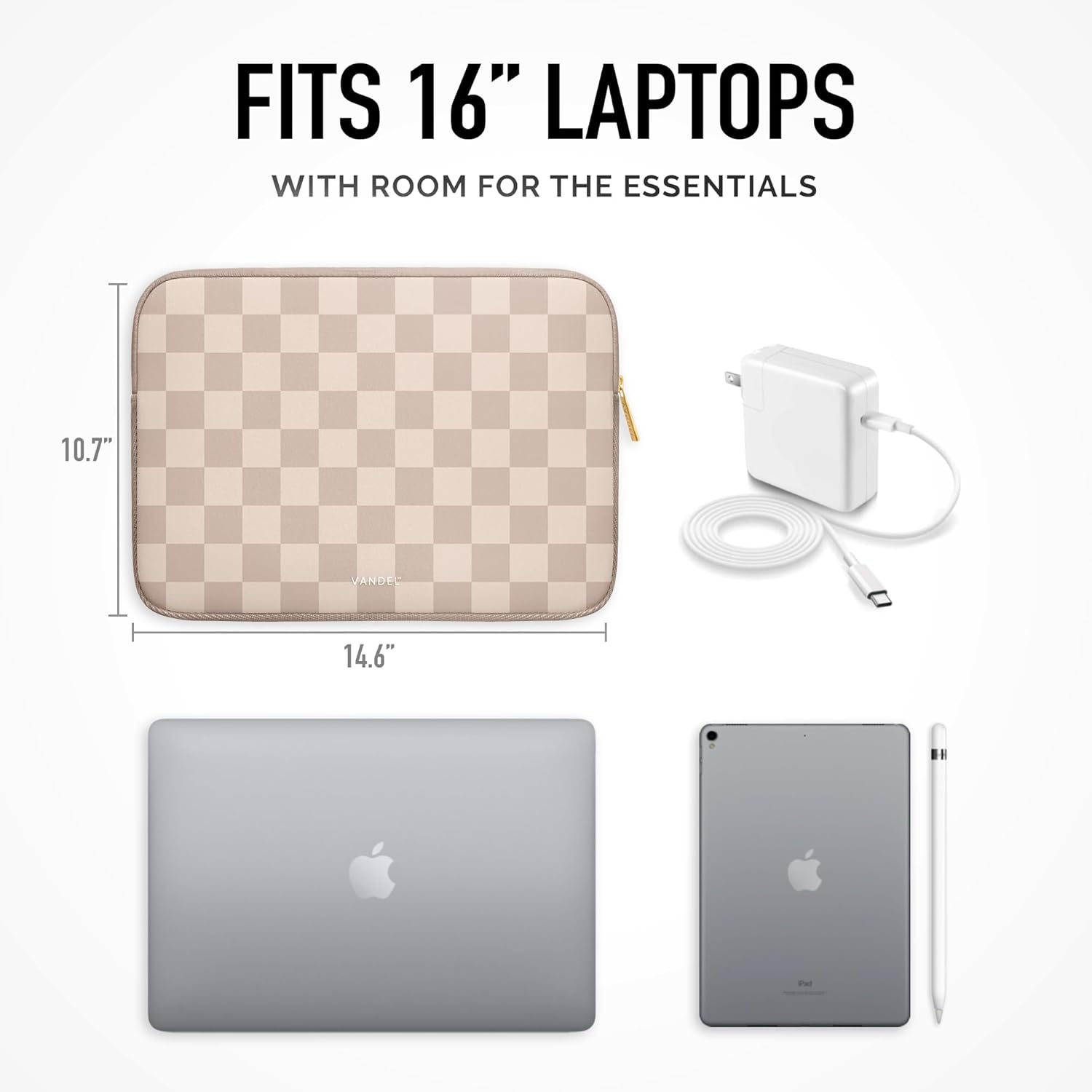 Vandel Slim MacBook Pro 16 Inch Laptop Sleeve, 15.6-16 inch Laptop Case, Protective MacBook Case Sleeve, Dell XPS 16 Cover 15.6 in, HP 15-fc, Lenovo IdeaPad 15, Mac Book Pouch, Computer Carrying Bag - Image 4