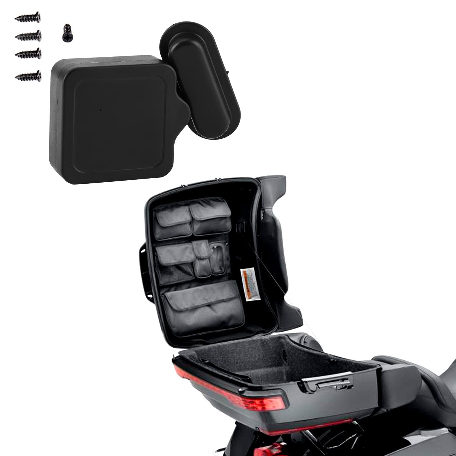 Tour Pack Tether For FLHT Tour Pack Lid Tether For Harley Touring Glide  FLHR/FLHT 2014-2025 - Black Plastic Touring Bike Trunk Lid Strap For Harley  2014-2024 Black