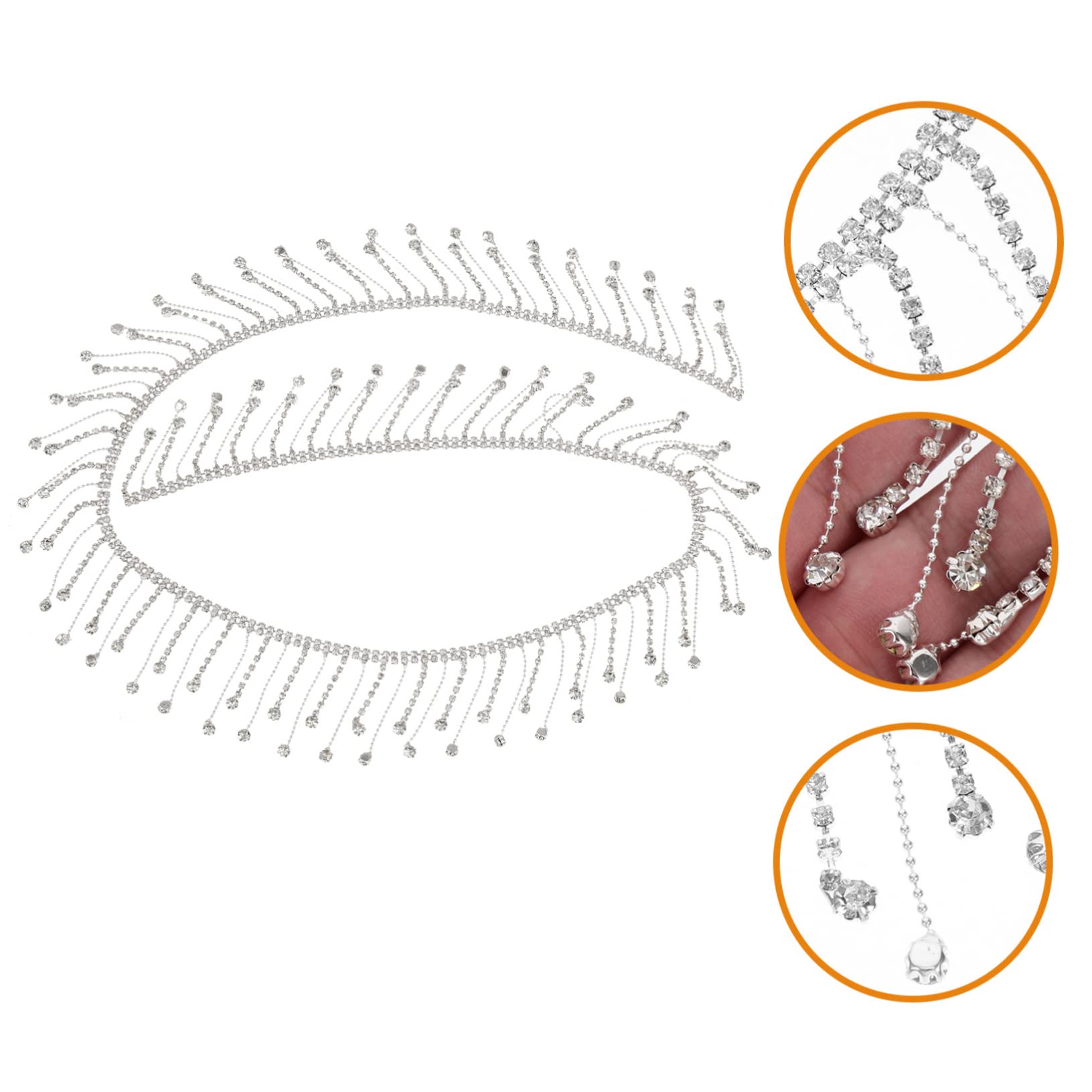 3 Stück Strass-quastenkette Quastenfransen Für Modische Dekoration Für Kleidung Und Zuhause