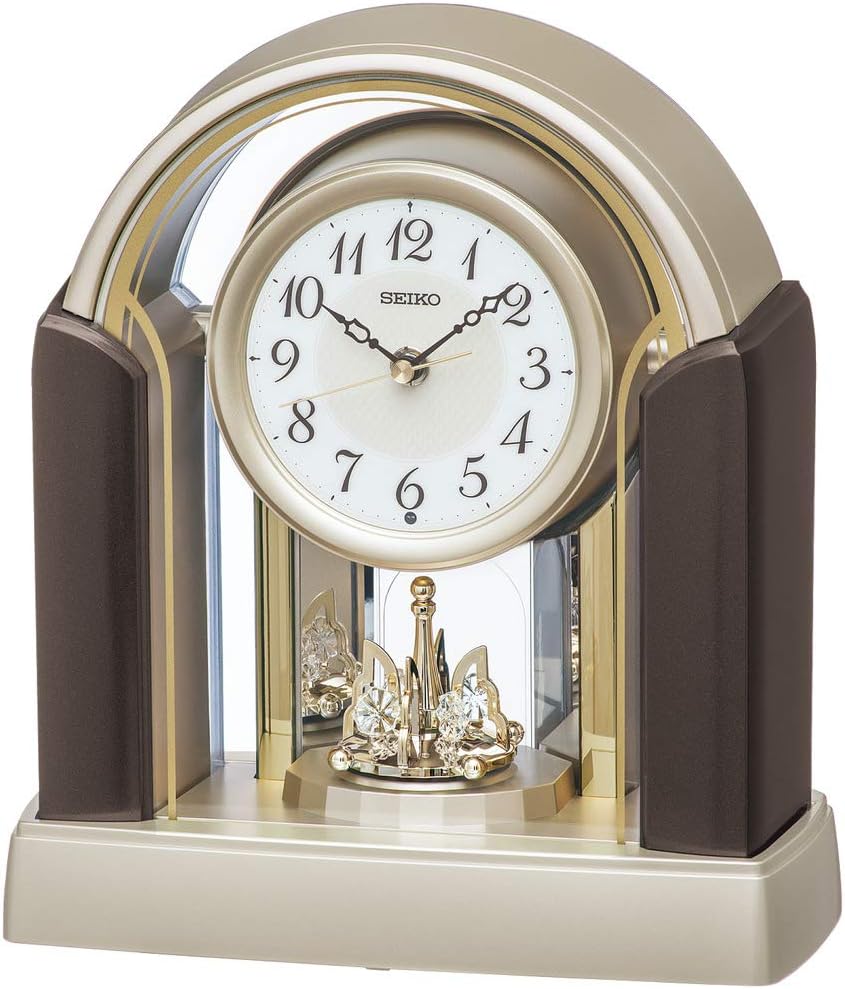 Seiko Clock Radio Table Clock Brown Metallic 11.1 x 9.8 x 4.9 inches (281 x 250 x 126 mm) BY244G