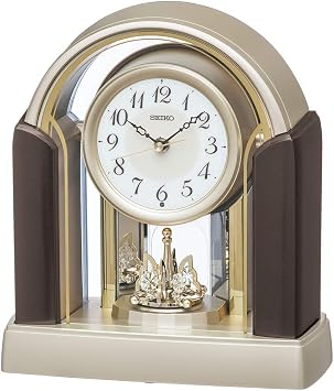 Seiko Clock Radio Wall Clock Brown Metallic 11.1*9.8*4.9 inches BY244G