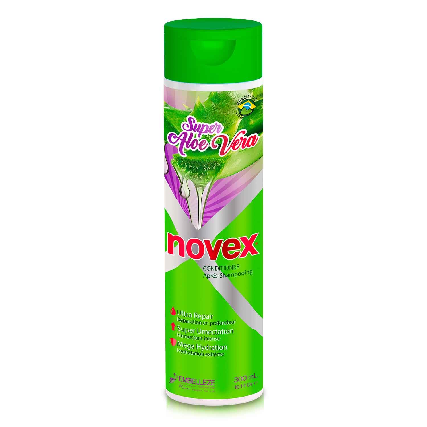 NOVEX Super Aloe Vera Conditioner - Infused with Organic Aloe Vera- vegan formula for softness and repairing hair conditioning treatment (300ml/10.1oz