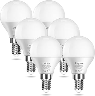 Lepro E14 LED Lampe, 6er-Pack, 4.9W 470 Lumen Glühbirne,entspricht 40W Glühlampe, 2700 Kelvin Warmweiß, P45 180° Abstrahlw...