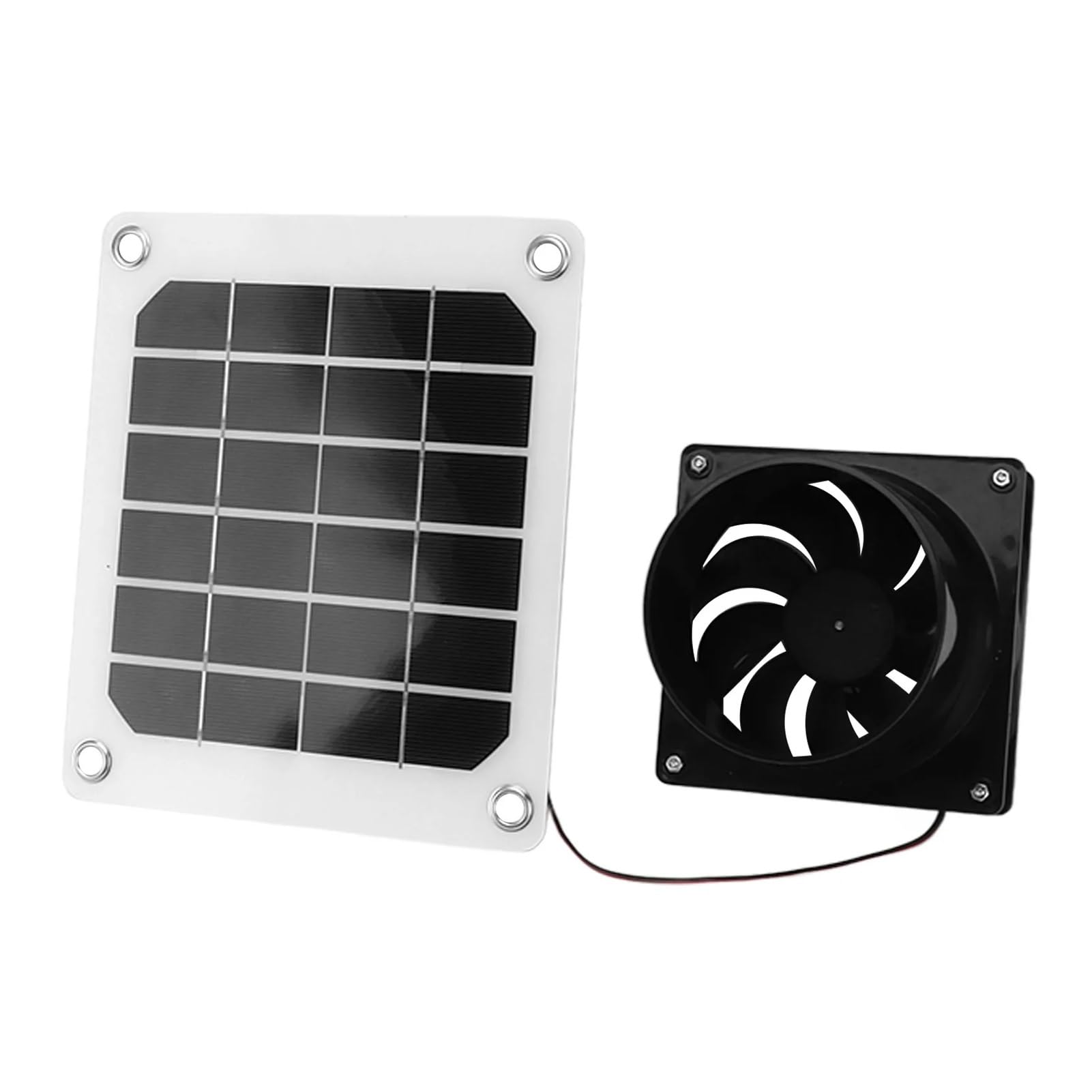 Zestaw wentylatora wyciągowego z panelem słonecznym 20 W i siatką ochronną, 6-calowy, przenośny wentylator zasilany energią słoneczną do kurnika dla zwierząt domowych,Bardzo cichy
