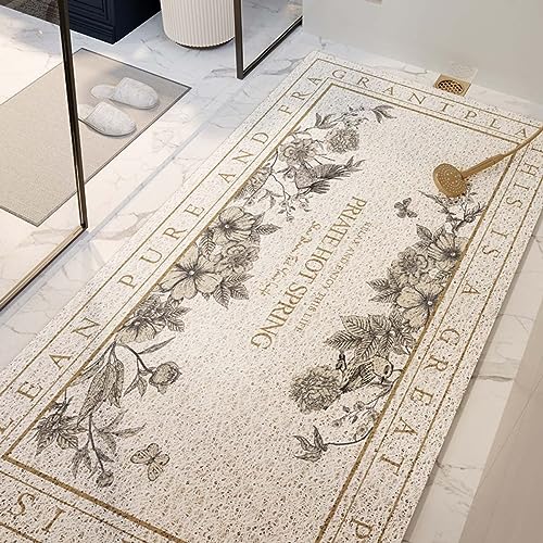 Alfombrilla de ducha grande antideslizante de lufa, alfombrilla de baño antimoho para zonas húmedas, diseño hueco de secado rápido para suelo de baño, ideal para duchas y baños