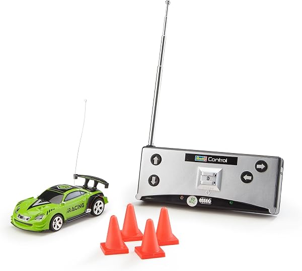 Revell Control Mini RC Car Racer I I Maßstab 1:43 I Ideal für Kinder und Rennbegeisterte I Zwei Betriebsfrequenzen für packende Rennen I Geeignet für Innen- und Außenbereiche, Grüner - 3