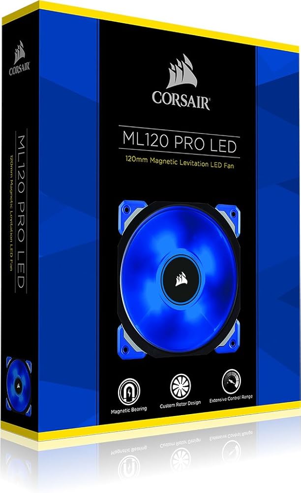 Corsair ML120 Pro LED, Blue, 120mm Premium Magnetic Levitation Cooling Fan thumbnail 4