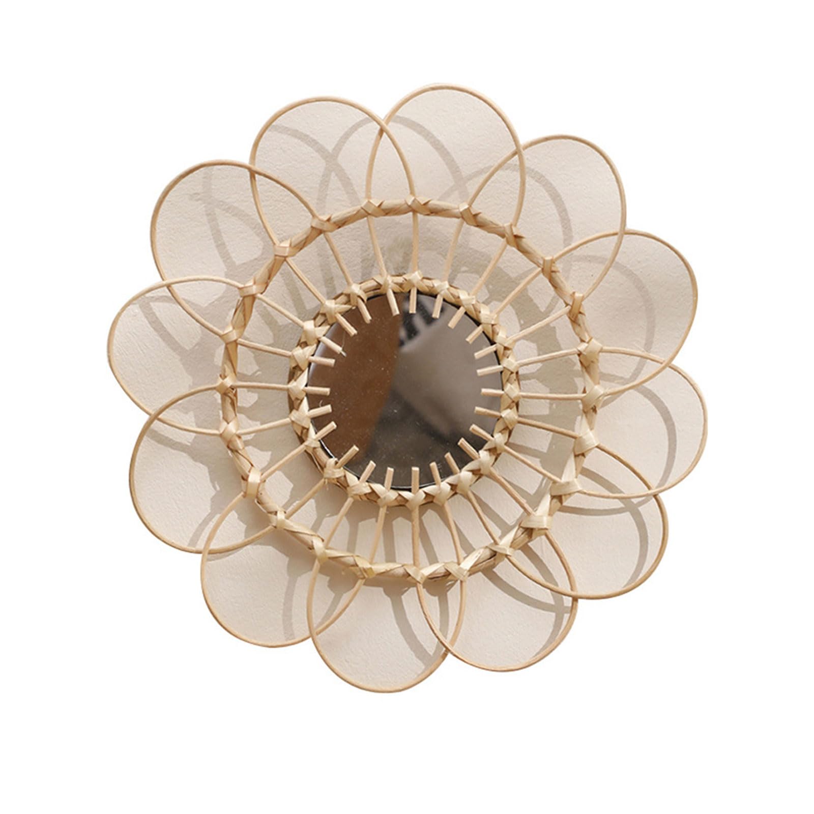 PANGBOER Shape Weaving Round Makeup Mirrored Innovative Art Decorations Bathroom Wall Hangings Mirrored Weaving Acrylic Makeup