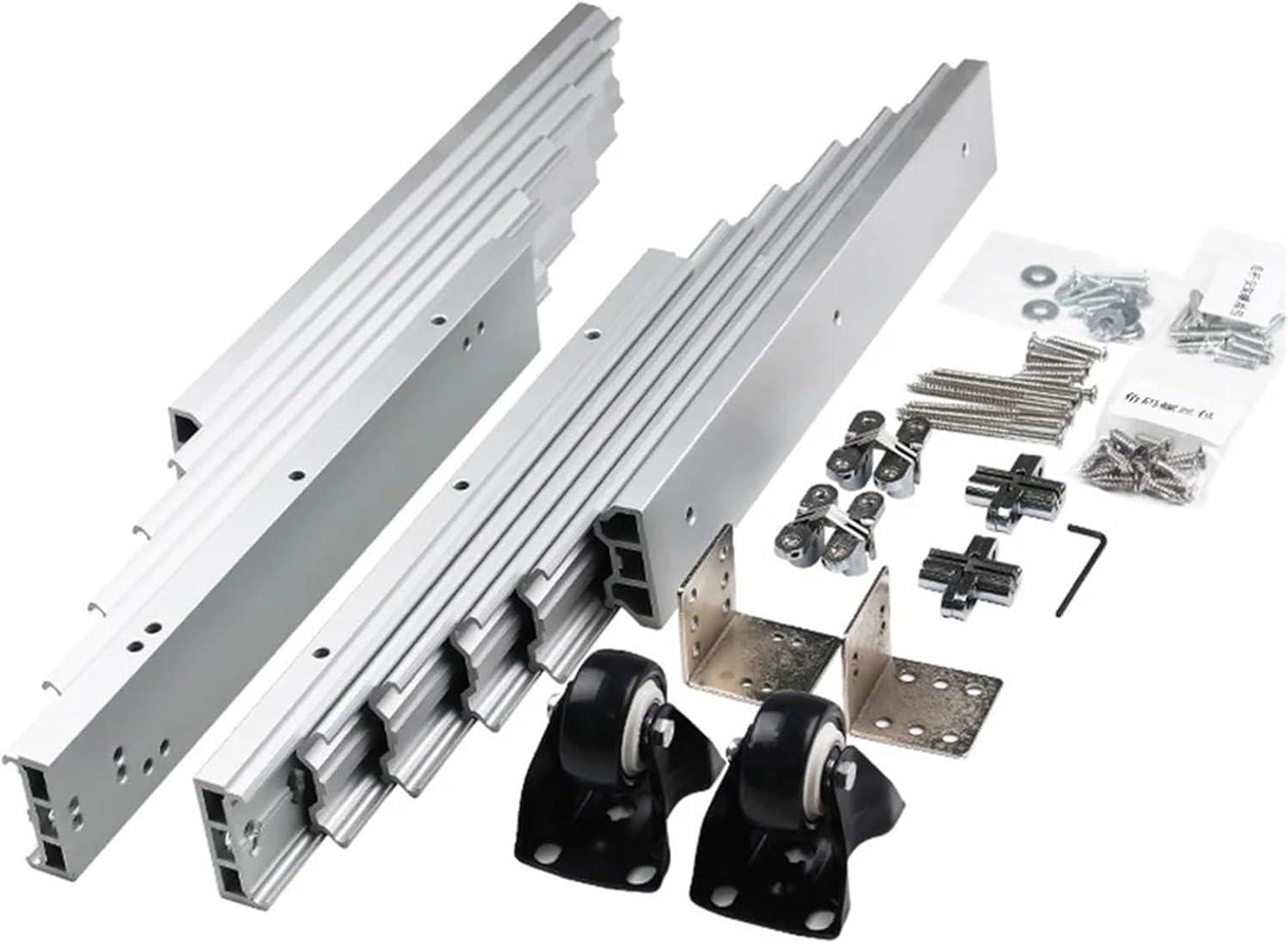 Hardware Full Extension Side Mount Drawer Slides 5/6 Hidden Folding Aluminum Telescopic Cabinets Slide Flat Push Hardware(1270mm)