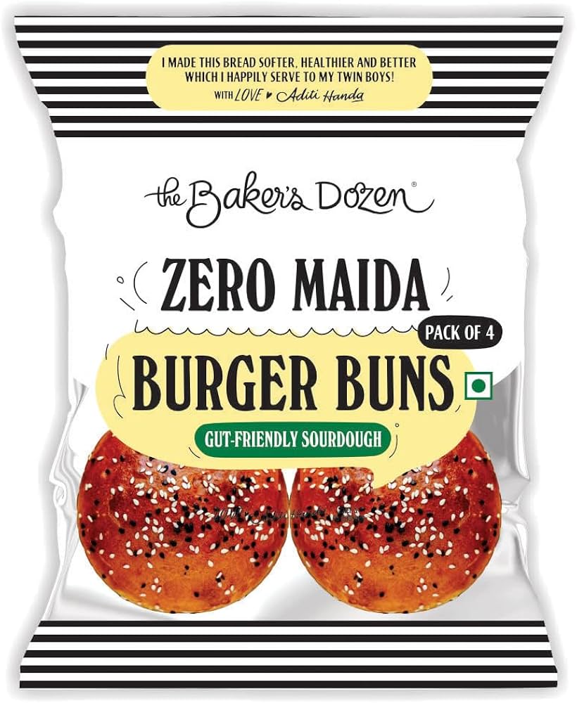 The Baker's Dozen Burger Buns- Pack of 4, 200G : Amazon.in The Baker's Dozen Burger Buns- Pack of 4, 200G : Amazon.in