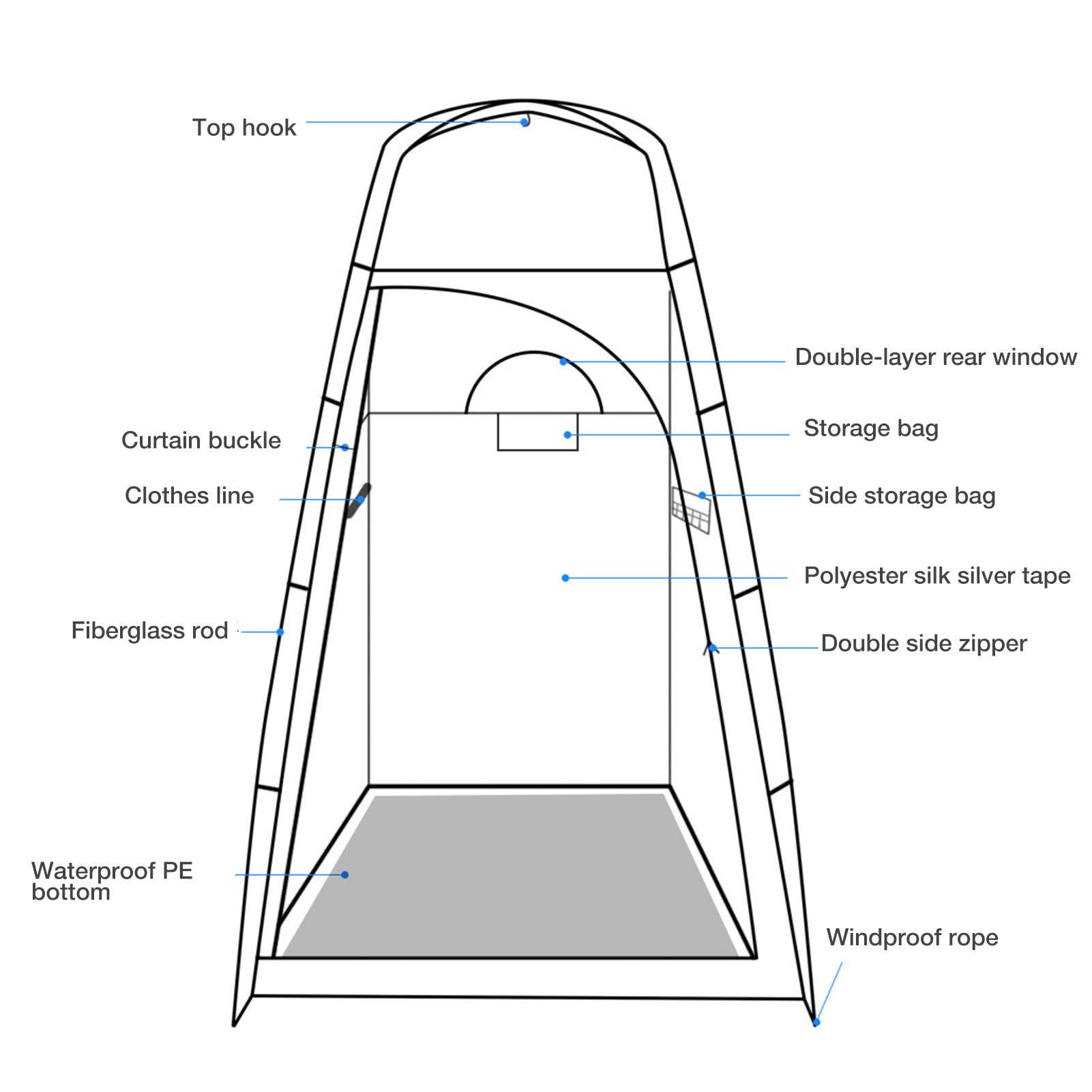 Tsuchiya Pop Up Toilettenzelt Umkleidezelt | Camping Duschzelt Sichtschutz Outdoorzelt | Umkleidekabine Stehzelt WC Zelt Mobile Für Outdoor, Camping, Angeln, Strand, Dusche, Toilette
