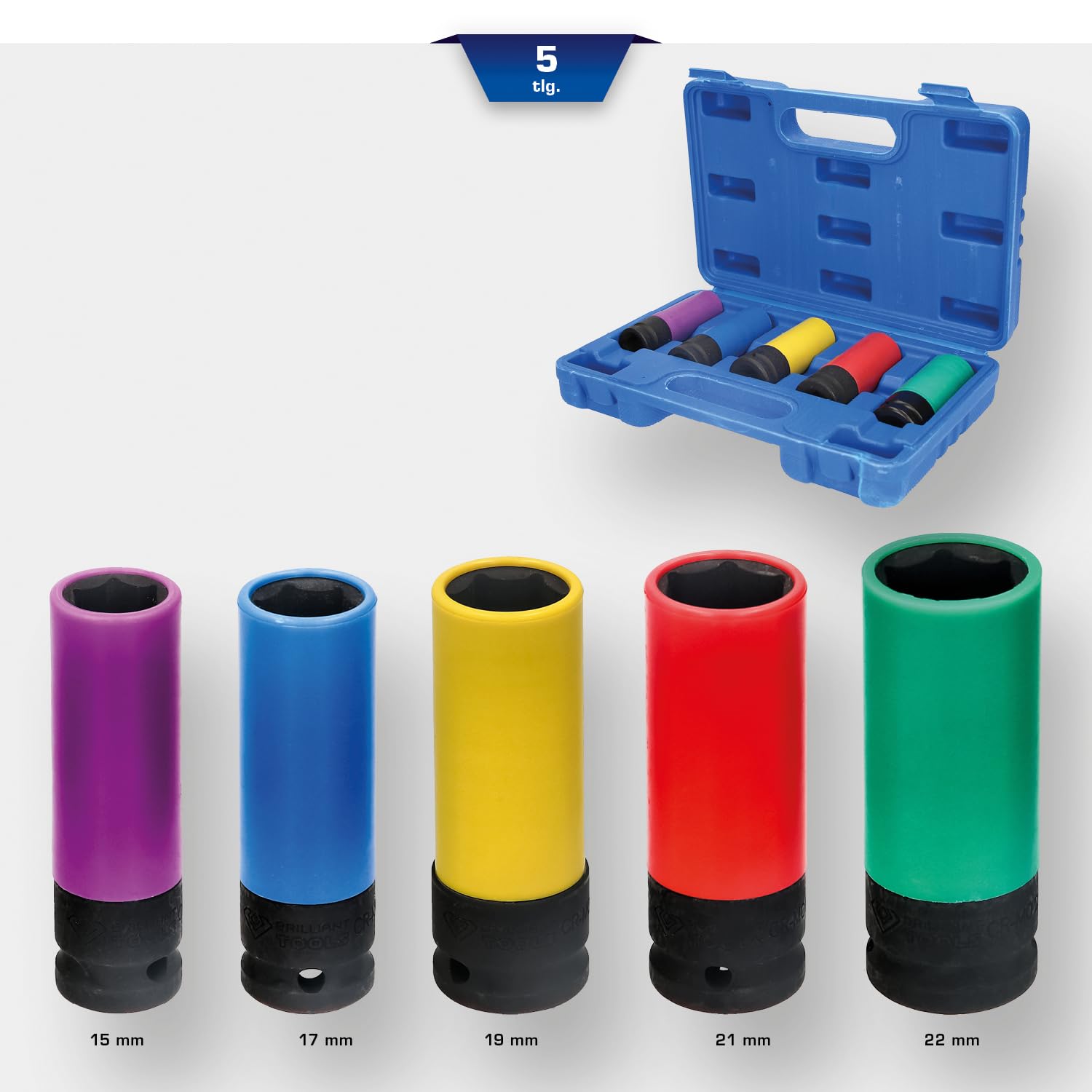 BRILLIANT TOOLS 4-in-1 Kraft-Stecknuss-Satz – 2-teilig, 1/2" Antrieb