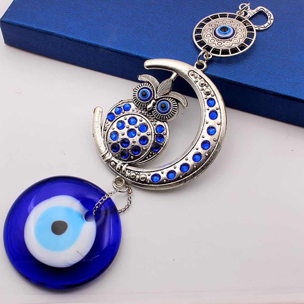 Evil Eye Owl and Moon Hanging, Natural - Image 2
