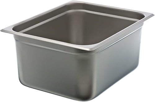 Vista 3 de Tiger Chef Bandeja de mesa de vapor antiatascos de acero inoxidable de calibre 22 de 6 pulgadas 1/2 con tapa