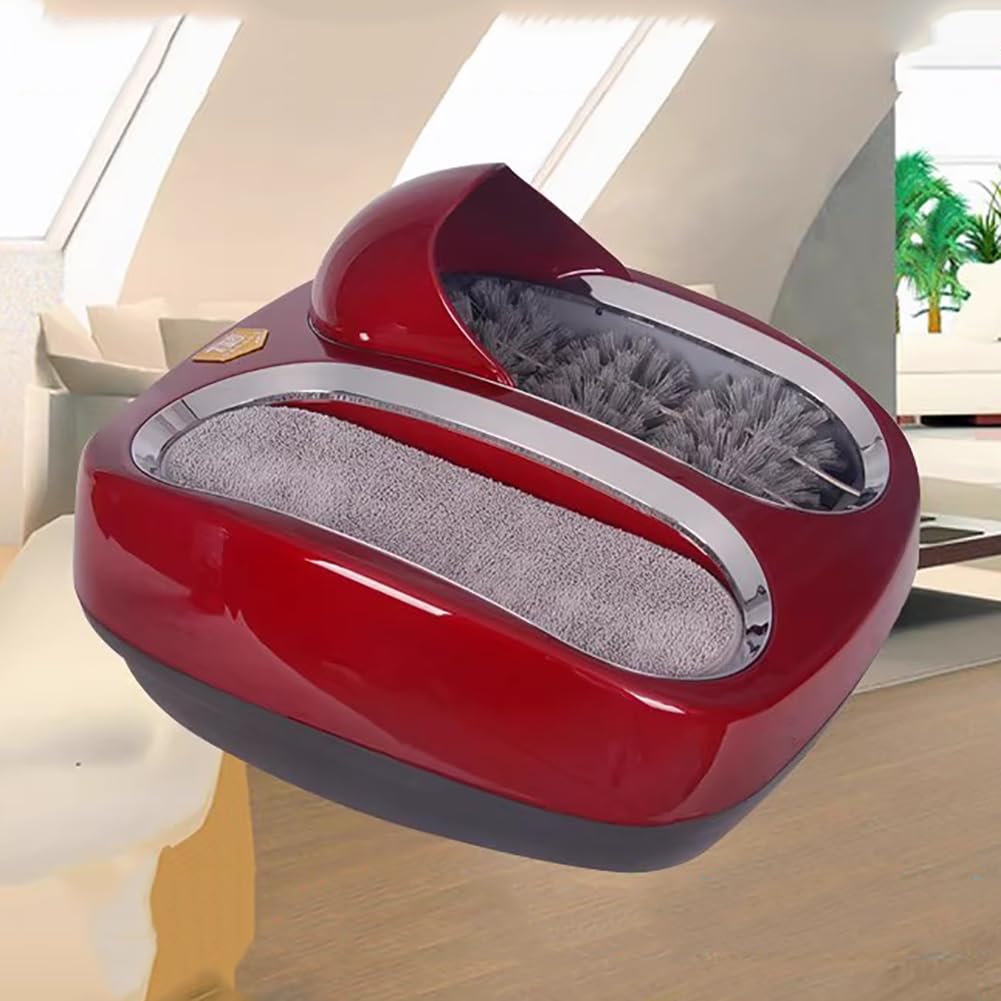 Aserzenith Red Household Electric Shoe Sole Cleaner, Intelligent Automatic Shoe Sole Washing Machine, Compact Shoe Polisher, 280 Rpm, Multi-Functional Electric Shoe Polishing Machine Set