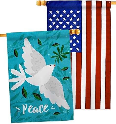 Want Peace House Flags Pack Sweet Life Earth Support Environmental Protection USA Applique Small Decorative Gift Yard Banner Made In 28 X 40