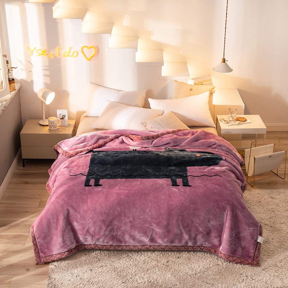 Couverture Sherpa hippo 150x200 pour la pause déjeuner au bureau ou cocooning canapé