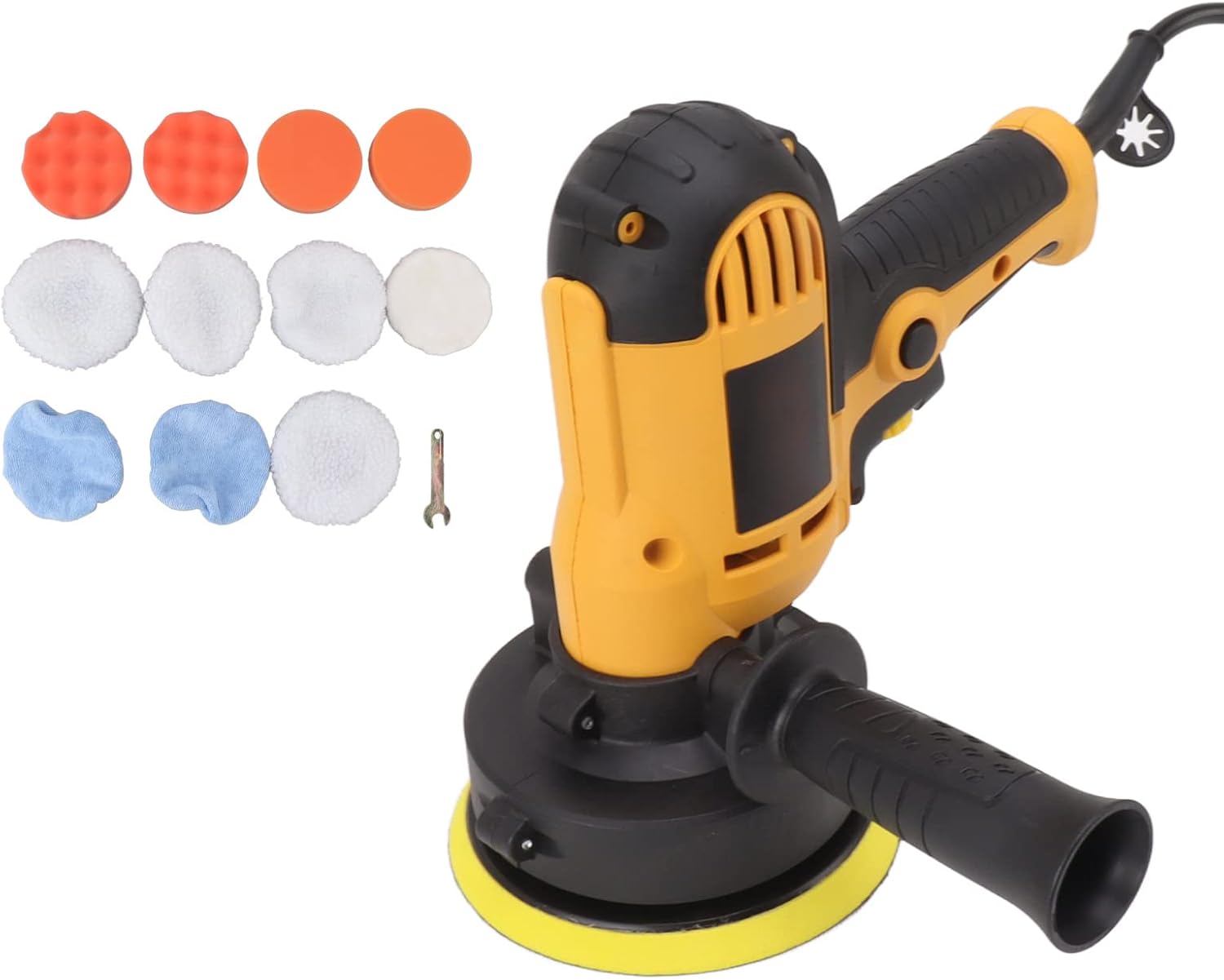 Srliya Polishing Machine, Infinite Speed Change Electric Car Sander Kit for Furniture Waxing Car Polishing, with 14 Pieces Tools (US Plug 110V)
