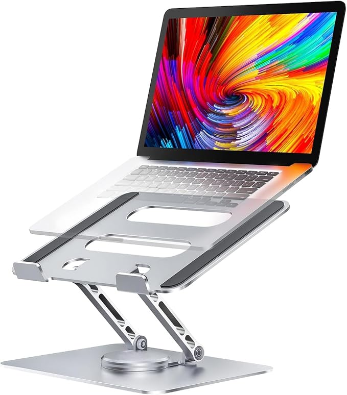 PLIXIO Adjustable Laptop Stand with 360° Rotating Base Tabletop Laptop