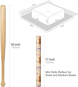 RUSPEPA Cat Wrapping Paper Roll, Mini Roll, Spring Cats with Floral Pattern Kraft Paper, Funny Cartoon Animal Gift Wrap for Pet Lovers, Birthday, and Spring Celebration, 17 Inches X 16.4 Feet