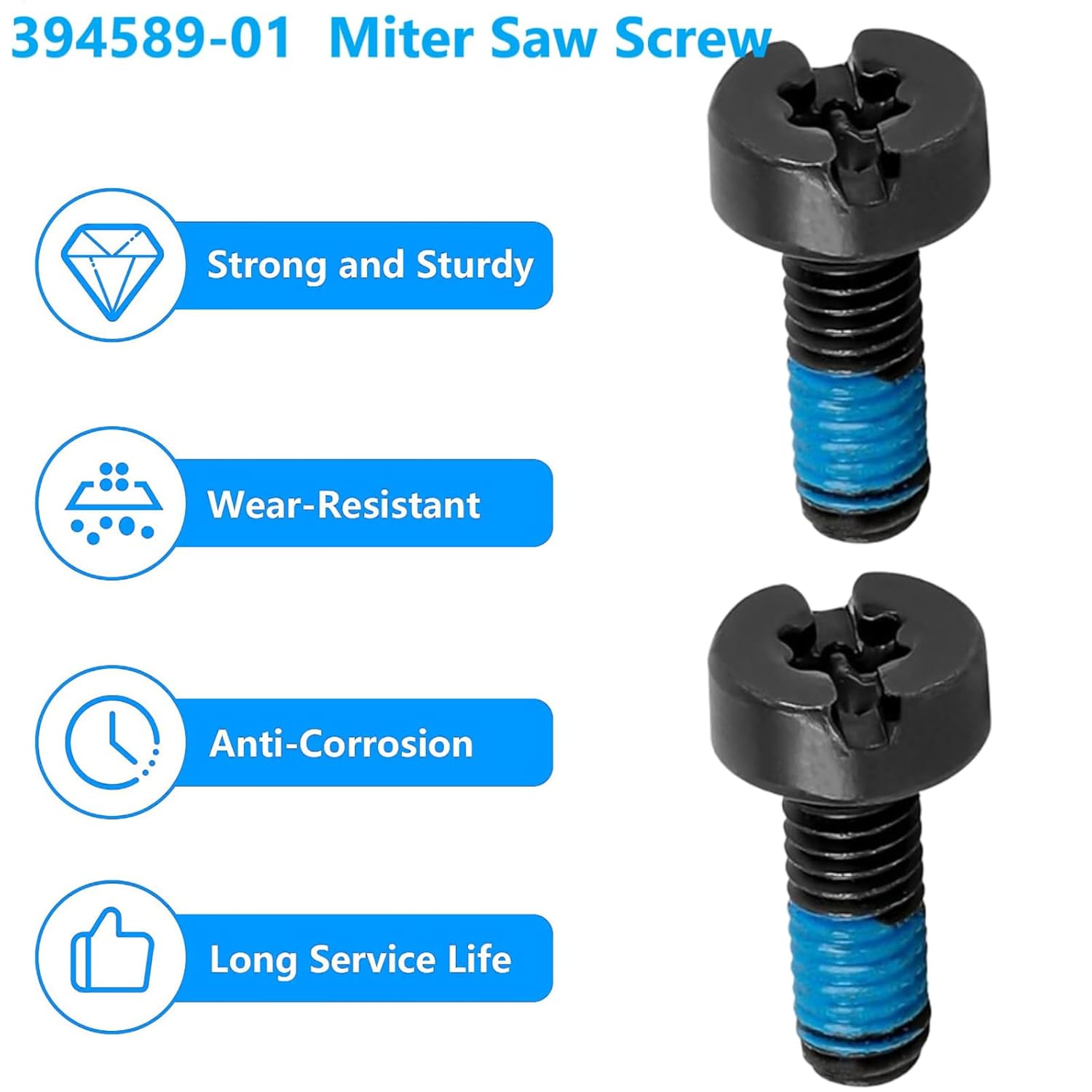 394589-01 Screw for Dewalt Miter Saw Stand - Replace for DWS779 DWS780 DW703 DW704 DW705S - 2 Pack