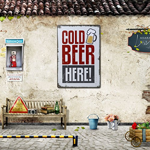 Placa de lata Flameer – Placa de metal estilo retrô decorativa vinho cerveja café ferro chapa decora