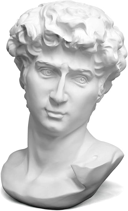 YUEOECOR 12in Greek Statue of David, Classic Roman Mini Bust Greek Mythology Sculpture for Home Decor