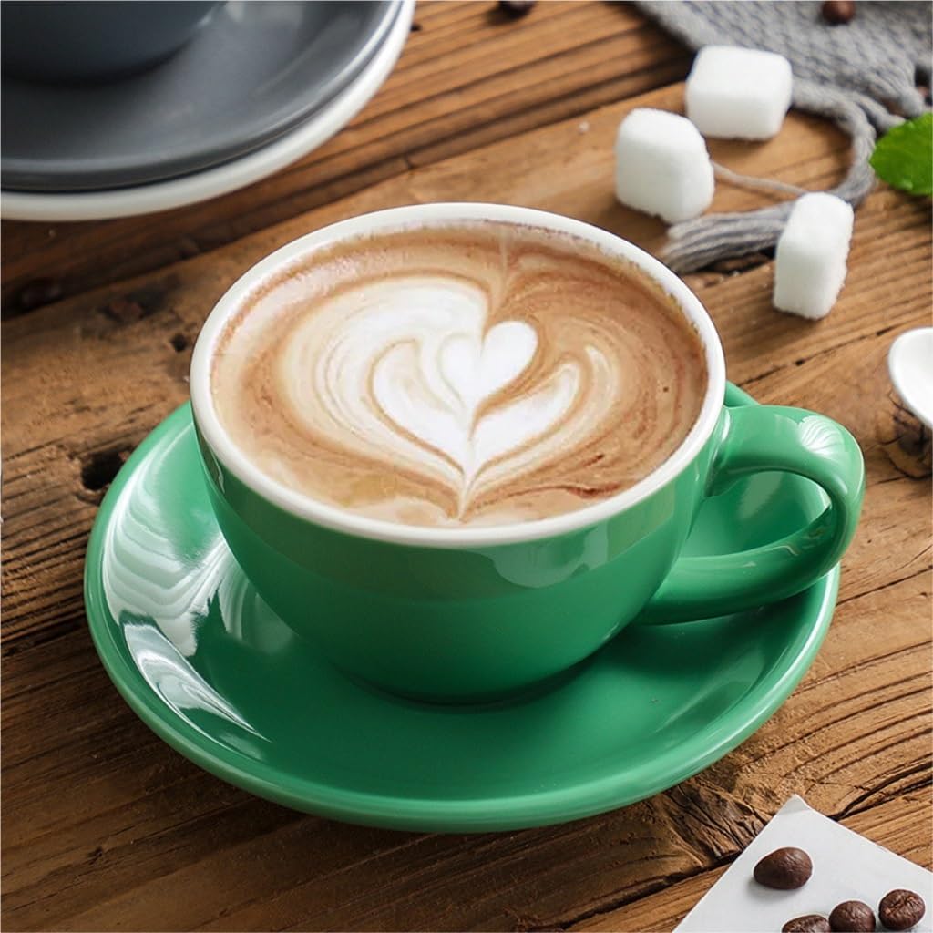 Coffee Cup Set European Style Ceramic Coffee Cup Set, Latte Art Competition Cup, Cappuccino Cup, Tea Cup and Saucer, Latte Cup Coffee Mug(14)