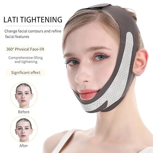 Miniatura 3 de Máscara de elevación de línea V de grafeno, correa de elevación facial para dormir, correa de barbilla reutilizable y ajustable para levantar la