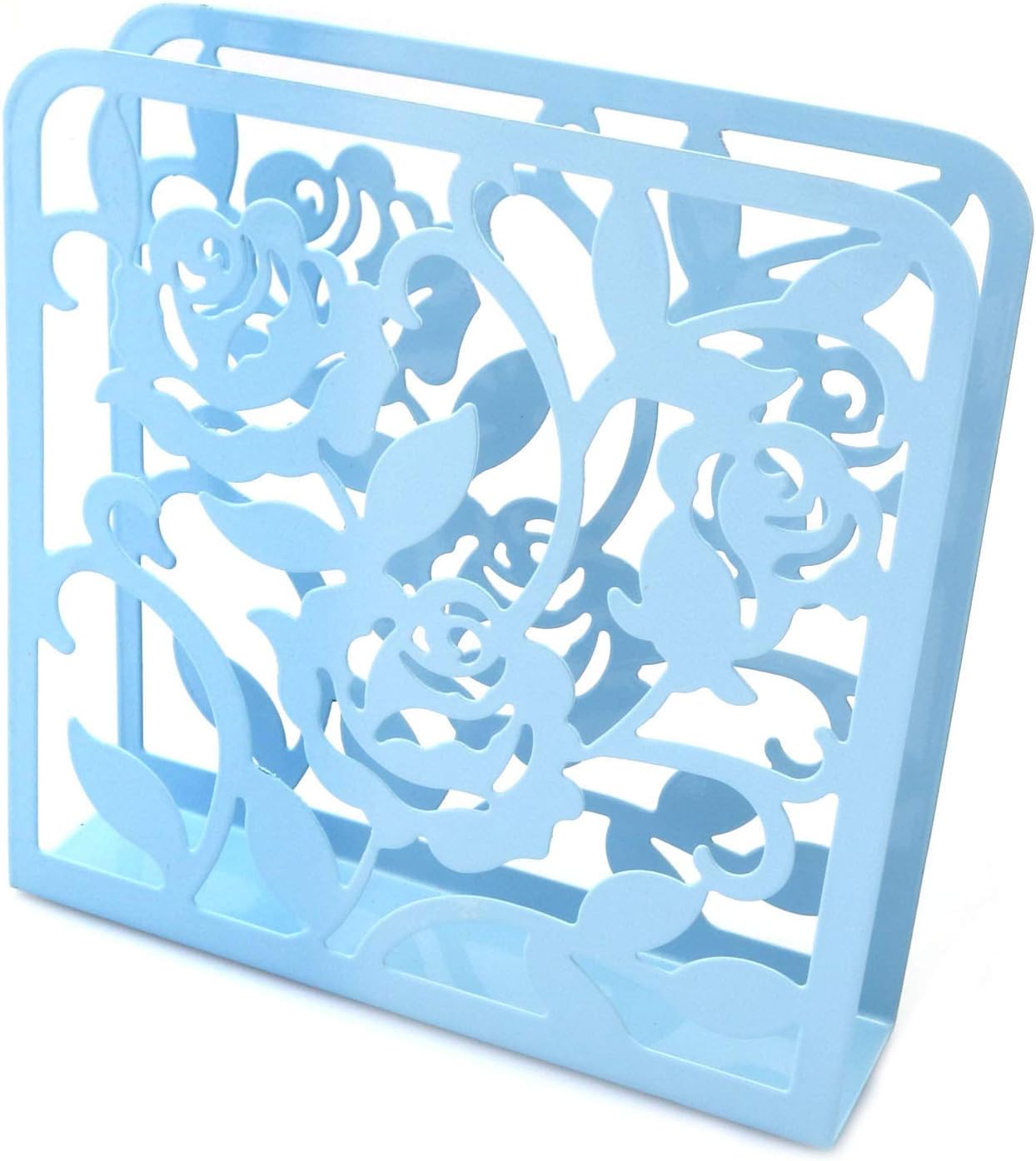 Crazy Deals RuiLing 1pc Metal Napkin Serviette Holder Dispenser Paper Tissue Rack for Home Party Dining Table Decoration Kitchen Organizer Blue