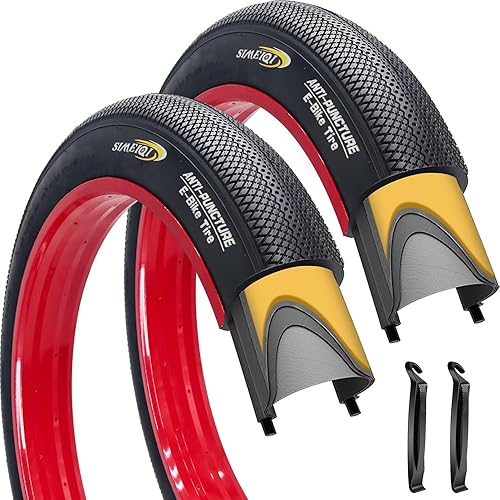SIMEIQI Paquete de 2 neumáticos de bicicleta eléctrica de 26 x 4.0 pulgadas, neumáticos de triciclo eléctricos, neumáticos de repuesto plegables