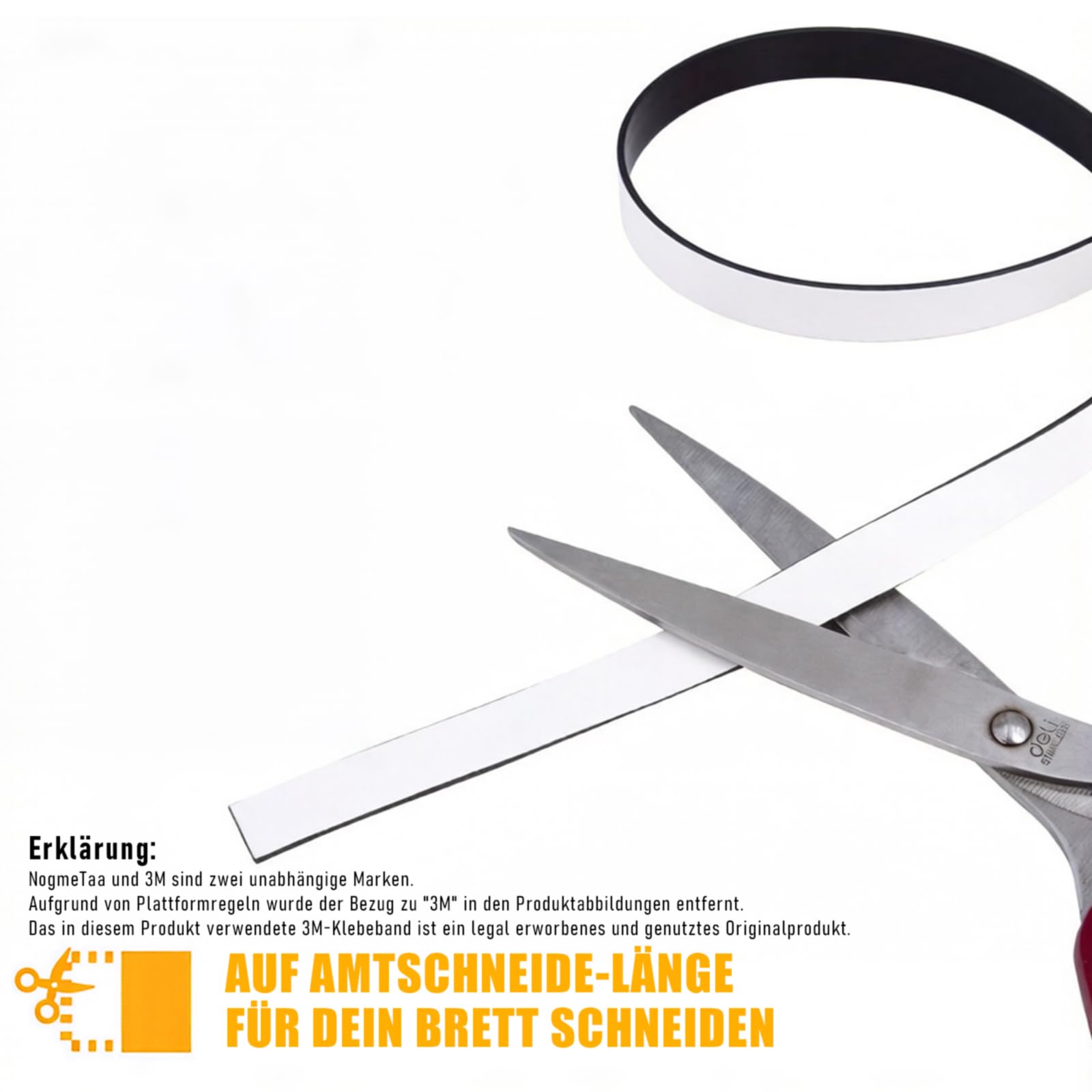 A+B Magnetband selbstklebend stark, Selbstklebend Magnetstreifen für Fliegengitter & Vorhänge, Magnetklebeband zuschneidbar mit extra starkem Marken-Kleber für DIY & Kunsthandwerk（2.5m+2.5m）