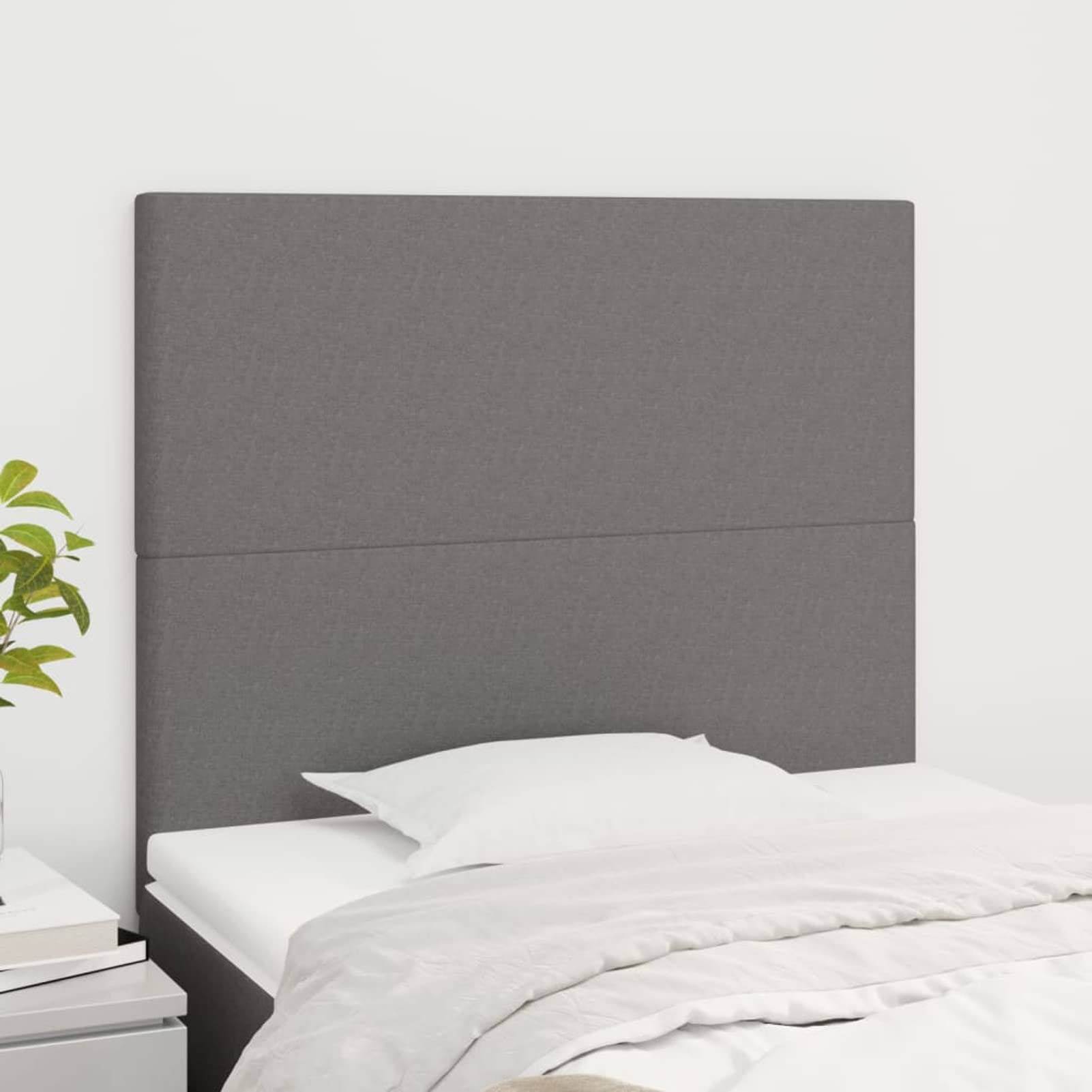 Cabeceros 2 Unidades, Cabezal De Cama, Cabezales Dormitorios Modernos, Cabecera para Cama, Cabeceira Cama, de Tela Gris Oscuro 100x5x78/88 cm