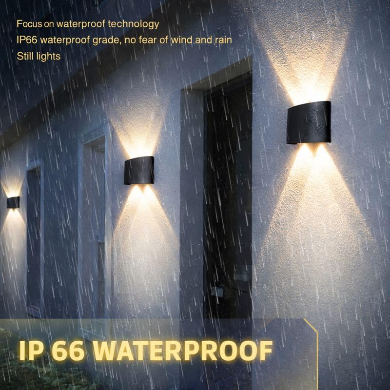 Image of One94Store LED Outdoor Wall Light Pack of 1 | Warm White (WW) 2 -Way Wall Lamp | 4W Aluminium Body, Rainproof & Shockproof, Decorative Step /Pathway /Light Fixture with 3 Month Warranty